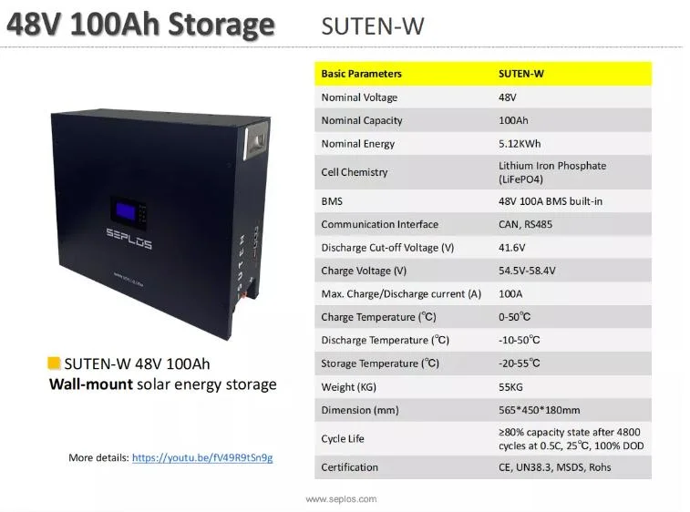 China Manufacturer Power Wall 51.2V 100ah 5kwh Solar Battery Home Power off Grid Battery System